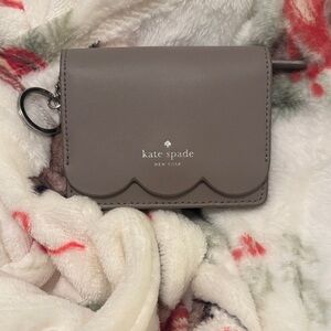 Kate Spade Purplish Gray Scalloped Key Ring Wallet